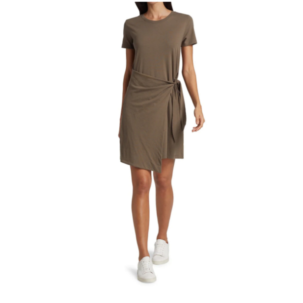 Women's Rails Edie Dress in Canteen Soft Short Sleeve Olive Green Dress Large